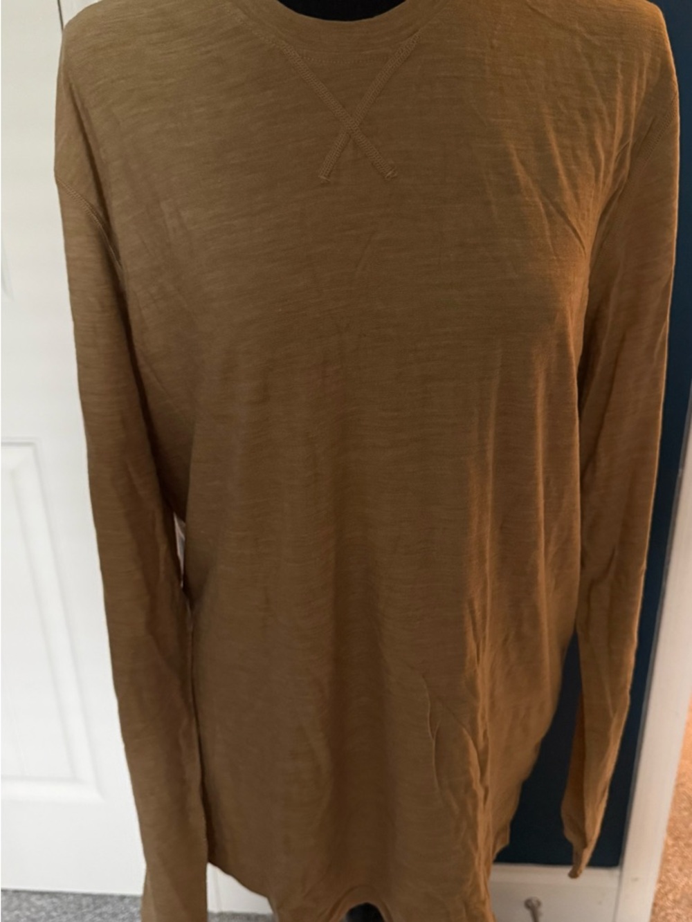 Men's Long-Sleeve Crewneck Shirt in Sand